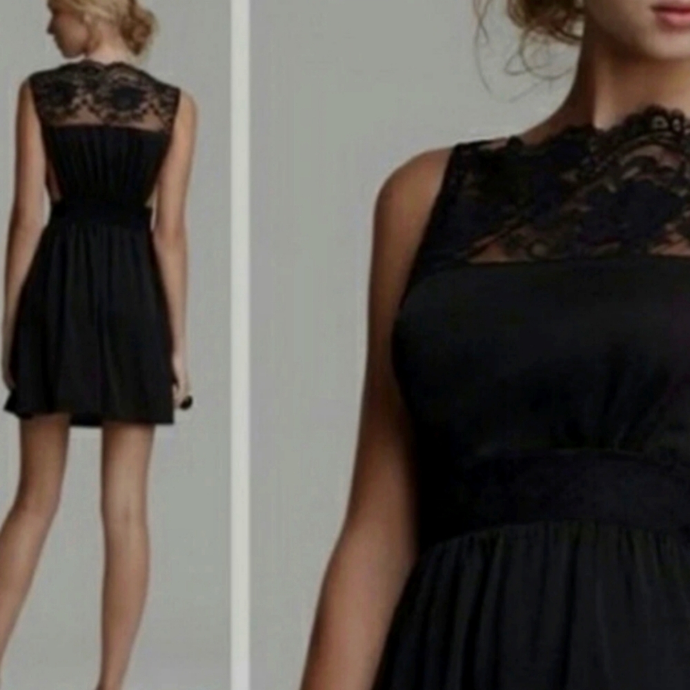 Free People Tea For Two Black Coquette Lace Sleeveless Open Sides Cocktail Sz S - Picture 7 of 15